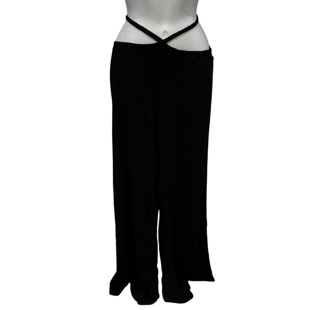 Rumer Black Kenya Wide Leg Wrap Pants XL New with Tag